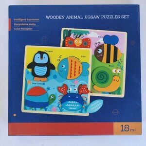 Montessori Puzzle Wooden animal jigsaw puzzle set